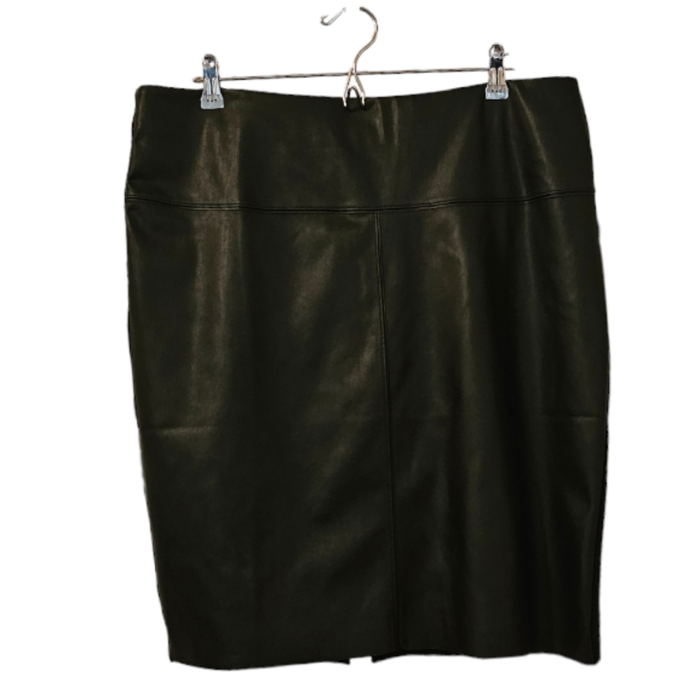 MICHAEL Michael Kors Black Leather Pencil Skirt